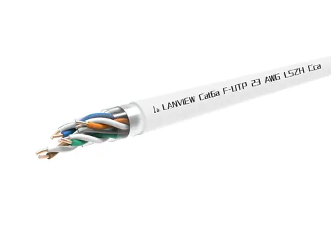Lanview Cat6a F-UTP instalační kabel 500 m bílý / Síťový kabel / LSZH / AWG23 / Cca