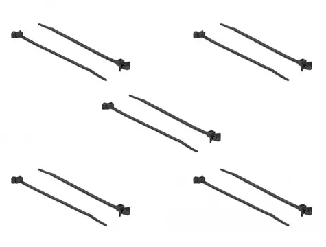 Delock Stahovací páska s hmoždinkou černá / Stahovací páska / 160 × 4 mm / 10 ks