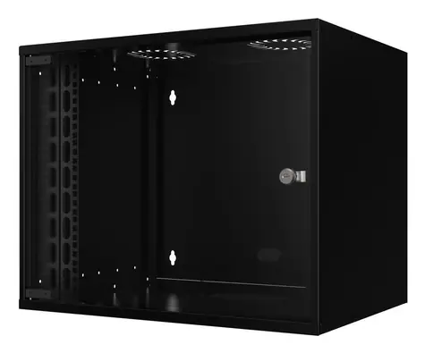 Lanview SOHO černá / Nástěnný rozváděč / 9U / 535x400x440 mm / nosnost 80 kg / IP40