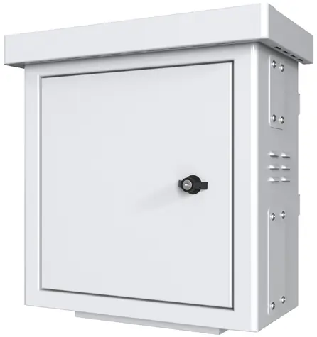 Lanview Mini Radius bílá / Sloupový rozvaděč pro kamery / IP66 / pozinkovaná ocel / nosnost 50 kg / 450×250×500 mm