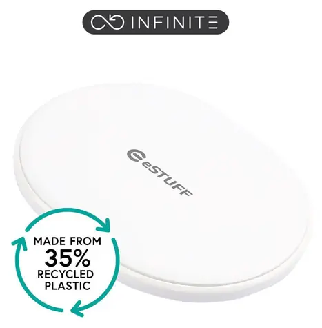 eSTUFF INFINITE bílá / Bezdrátová nabíječka / Qi / 15 W / USB-C