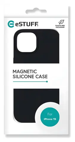 eSTUFF INFINITE ROME Apple iPhone 15 černá / Ochranný kryt / MagSafe / 81% recyklovaný materiál