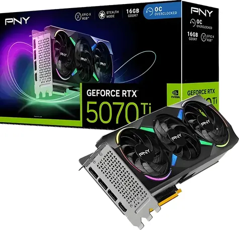PNY GeForce RTX 5070 Ti ARGB EPIC-X RGB 16GB / Grafická karta / 16GB GDDR7 / 256-bit / DLSS4 / 1x HDMI + 3x DP / 750W