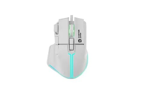 CANYON Fortnax GM-636 bílá / Herní optická drátová myš / až 20 000 DPI / 9 tlačítek / RGB / 1 ms odezva