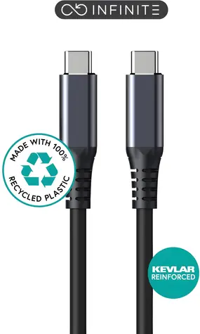eSTUFF INFINITE černá / USB-C kabel / USB4 Gen 3x2 / 240 W / 40 Gbps / 1,2 m