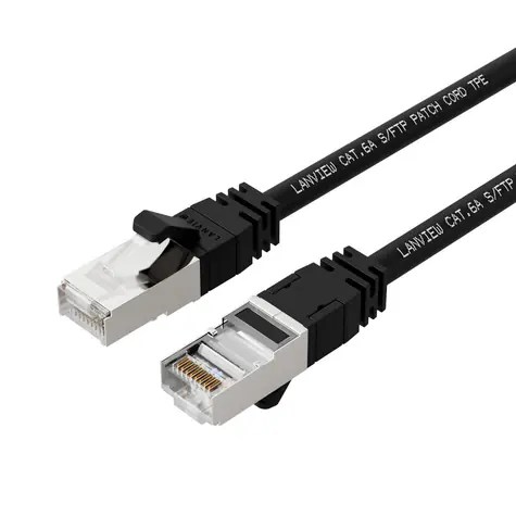 Lanview Patch kabel CAT6a S/FTP černý / Patch kabel / 1,5 m / LSZH / PoE+ / 10 Gigabit