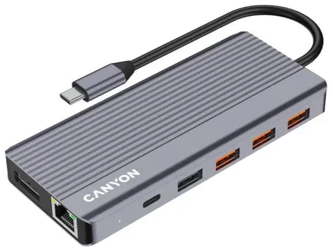 Canyon DS-16 / Dokovací stanice / 13 portů / USB-C PD 100W / 3x USB 3.0 / 2x HDMI / DisplayPort / RJ45