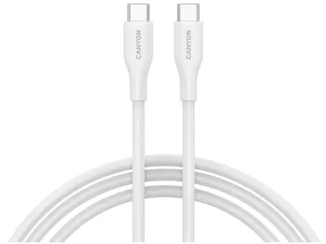 Canyon CC60SC10 bílá / Kabel / USB-C – USB-C / 1 m / PD 60 W / 480 Mbps