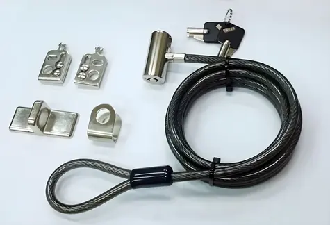 eSTUFF Kabelový zámek K-Slot černá / Kabelový zámek / Kensington / 1,8 m / 2 klíče