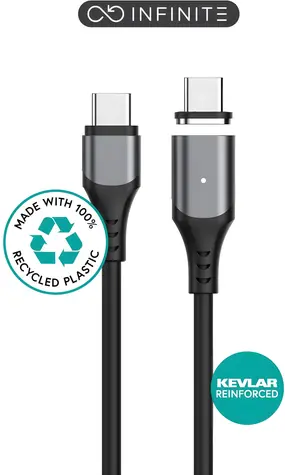 eSTUFF INFINITE černá / Magnetický USB-C kabel / PD 100 W / 2 m / 480 Mbit/s