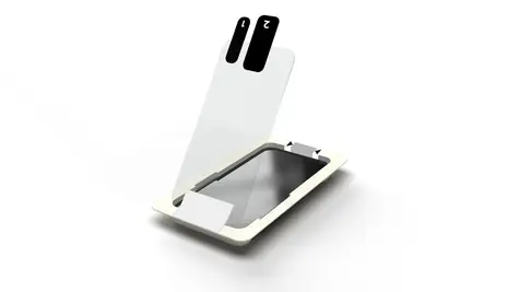 eSTUFF Titan Shield / Ochranné sklo / Apple iPhone 14 Pro / Temperované sklo 9H / Instalační rámeček / Čiré