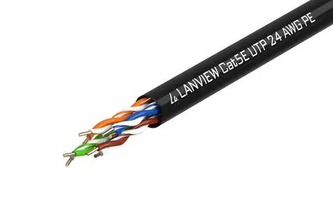 Lanview Cat5e U/UTP černá / Síťový kabel / 305 m / bez konektorů