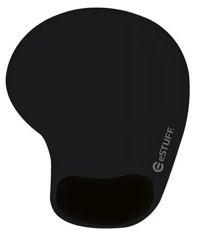 eSTUFF Ergonomic Mouse Pad černá / Ergonomická podložka pod myš / Gelová opěrka zápěstí / 190x230 mm