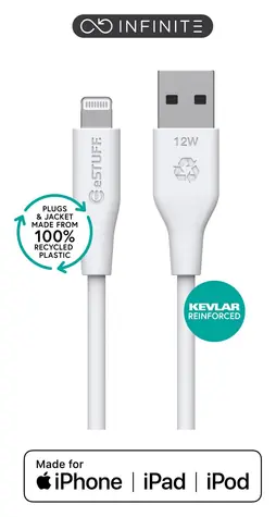 eSTUFF INFINITE (GRS) bílá (ES601270-BULK) / Lightning kabel / USB-A / 2 m / MFI