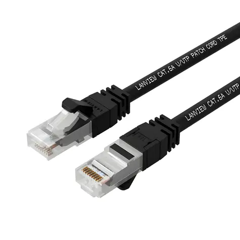 Lanview SmartClick Cat6a S/FTP HIGH-FLEX černá / Síťový kabel / RJ-45 / 1 m / PoE
