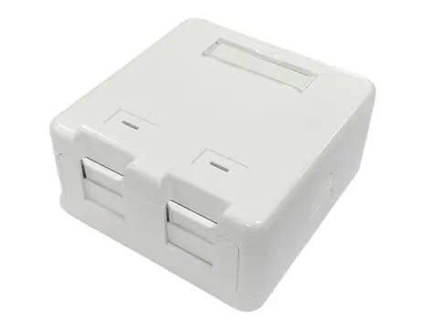 Lanview Povrchová krabice 2x RJ-45 bílá / Výstupní box / 2 porty / RJ-45