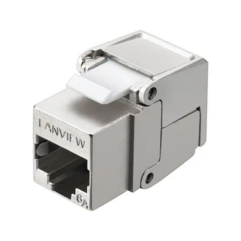 Lanview Keystone Jack Flip Cat6a stíněný / Keystone Jack / RJ-45 / S/FTP / 500 MHz / kovové pouzdro
