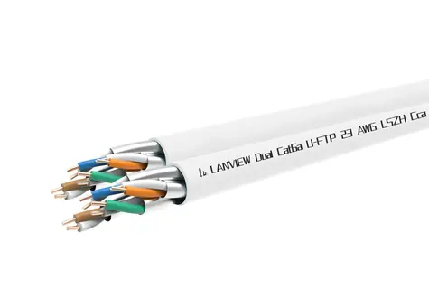 Lanview Cat6a U/FTP instalační kabel bílá / Síťový kabel / 305 m / LSZH / Cca / AWG 23