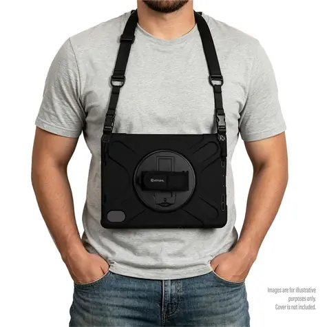 eSTUFF Ramenní popruh AUSTIN a CHICAGO Defender černý / Popruh pro tablet