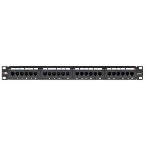 Lanview Patch panel 24 portů černý / Patch panel / 19