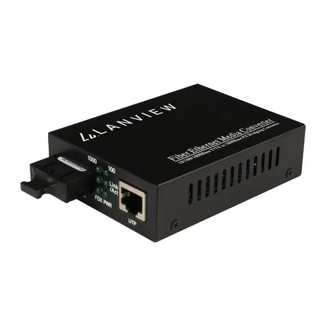 Lanview Mediakonvertor SC/RJ45 / Mediakonvertor / 10/100/1000 Mbit/s / Multi-mode/Single-mode / dosah 20 km