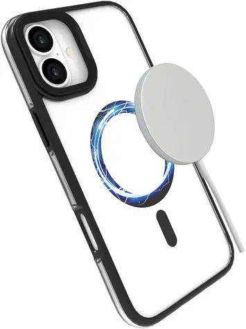 eSTUFF INFINITE HELSINKI iPhone 16 Plus černo-průhledná / Ochranný kryt / MagSafe / GRS recyklovaný plast