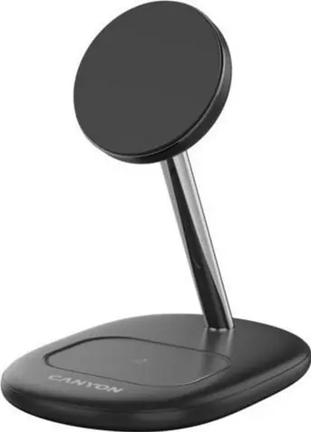 CANYON WCS-205 černá / Bezdrátová nabíječka / 2v1 / Qi2 / 15W / bez adaptéru