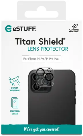 eSTUFF Titan Shield Apple iPhone 14 Pro/14 Pro Max / Ochranné sklo pro fotoaparát / Tvrzené sklo / 9H