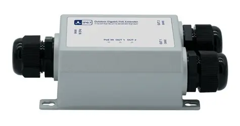 Lanview PoE extender voděodolný / PoE extender / Gigabit / 1x PoE-in 60W + 2x PoE-out / dosah 100 m / IP67