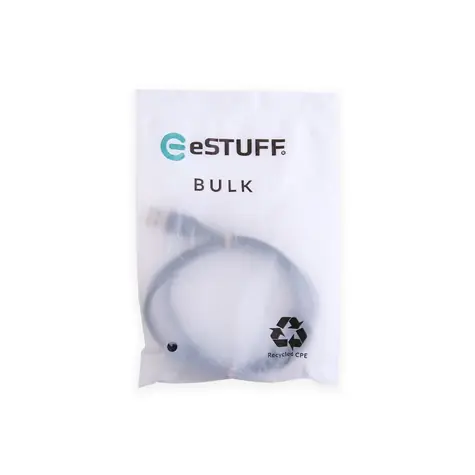 eSTUFF INFINITE (GRS) černá (ES605180-BULK) / Kabel / USB-C - USB-A / 1 m / 60 W / GRS recyklovaný plast