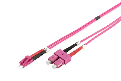 Lanview optický kabel SC/LC OM4 purpurová / Optický kabel / Multimode duplex / 2 m