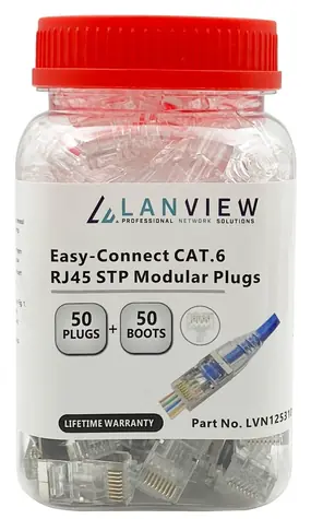 Lanview RJ45 konektor STP Cat6 / Konektor / AWG 23-24 / přímý / 50 ks