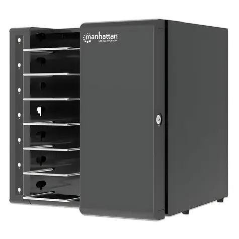 Manhattan Nabíjecí skříň na 7 zařízení černá / Nabíjecí skříň / USB-C 65W / uzamykatelná / do 16