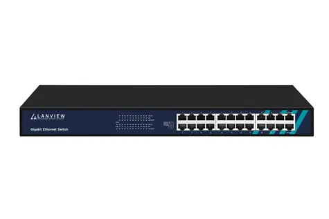 Lanview LVN-1UMOUNT-24PORT-1G / Switch / Unmanaged / 24x Gigabit Ethernet / 48 Gbit/s / Rack mount 19