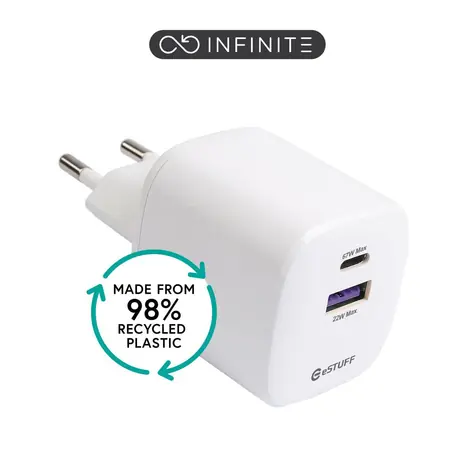 eSTUFF INFINITE GRS bílá / Nabíječka / USB-C / 67 W / GaN / rychlé nabíjení