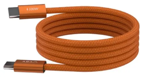 Adam Elements iLinio C100 oranžová / Magnetický kabel / USB-C - USB-C / 100W / 2 ks