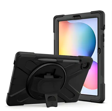 eSTUFF Galaxy Tab S6 Lite CHICAGO černá / Pouzdro / polykarbonát / ochrana displeje / popruh