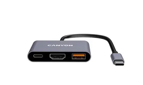 Canyon DS-4 / USB-C hub / 3 porty / 1xHDMI 4K / 100W PD / 10Gbps