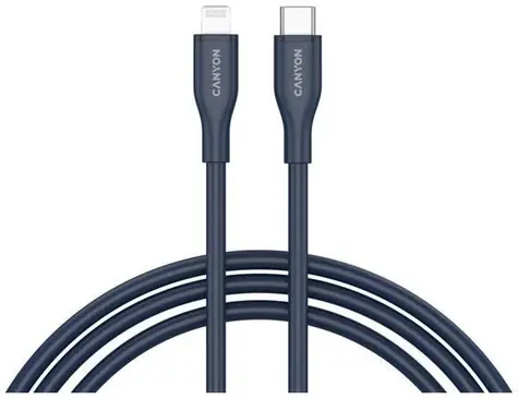 Canyon CLNM60SC10 modrá / Nabíjecí kabel / USB-C - Lightning / MFi Apple / 60 W / 1 m