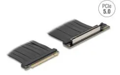 DeLock Riser Card PCIe x16 na x16 90° černá / Riser card / Kabel 30 cm / PCIe 5.0