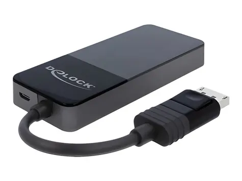 DeLock DisplayPort 1.4 > 3x HDMI MST / Rozbočovač / 4K 60 Hz / HDR / HDCP 2.2