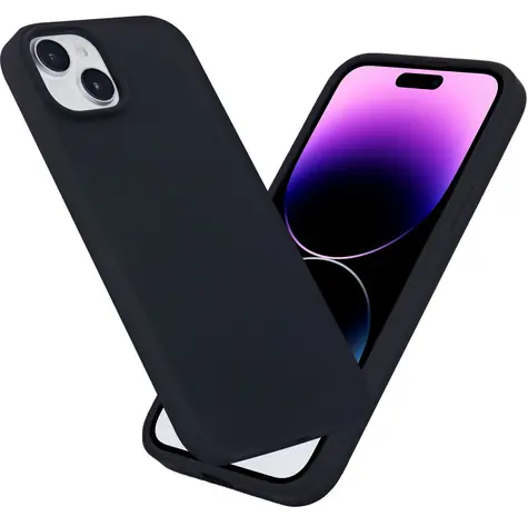 eSTUFF INFINITE ROME černá / Ochranný kryt / Apple iPhone 15 Plus / Silikon / MagSafe / Recyklovaný materiál 81 %