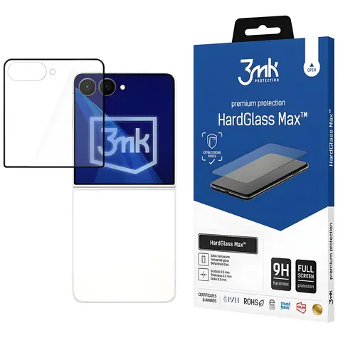 3mk HardGlass Max černá / Tvrzené sklo / Samsung Galaxy Z Flip 8 (přední displej) / 9H / 0,3 mm