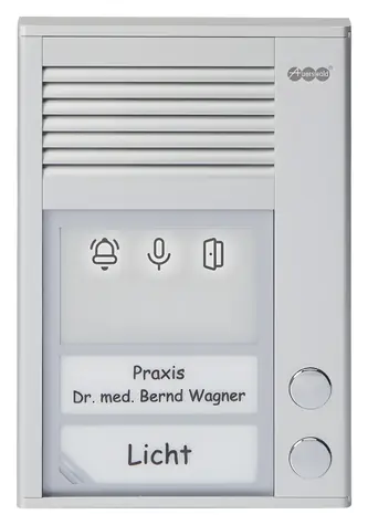 Auerswald TFS-Dialog 212 stříbrná / Dveřní interkom / handsfree / IP22 / 2 tlačítka