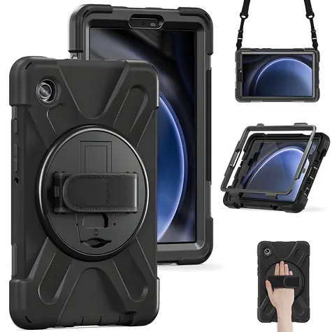 eSTUFF Galaxy Tab A9+ Chicago Defender černá / Pouzdro / polykarbonát / s popruhem