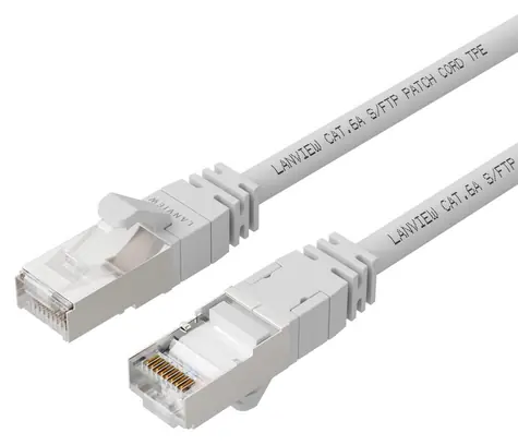 Lanview Patch kabel CAT6a S/FTP bílý / Patch kabel / 1,5 m / LSZH / PoE+ / 10 Gigabit
