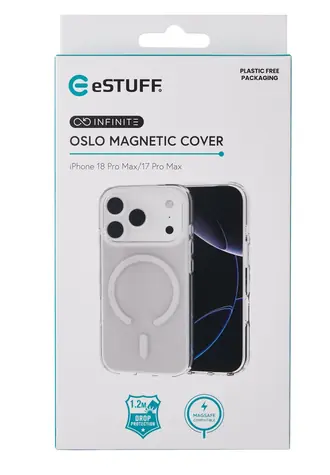 eSTUFF INFINITE OSLO průhledná / Ochranný kryt / Apple iPhone 18/17 Pro Max / MagSafe / GRS recyklovaný materiál