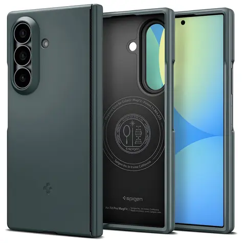 Spigen Air Fit Pro MagFit zelená / Pouzdro / Samsung Galaxy Z Fold8 Ultra / MagFit / Bezdrátové nabíjení