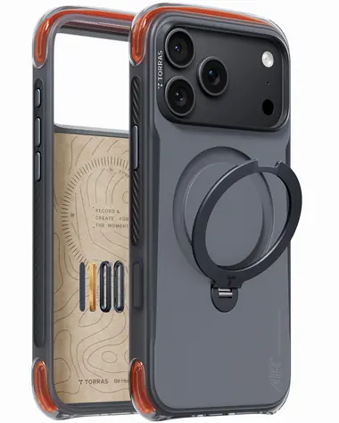 Torras Ostand Q3 Air Pro černá / Ochranný kryt / iPhone 18 Pro / MagSafe / 360° stojánek