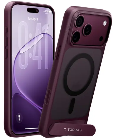 Torras Ostand L1 fialová pro Apple iPhone 18 Pro / Ochranný kryt / MagSafe / Integrovaný stojánek